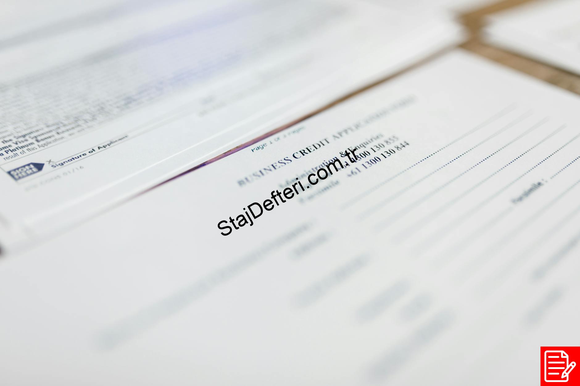 Sigorta Staj Defteri Doldurulmuş Örnek ve İçeriğin Ayrıntıları