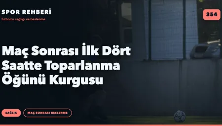Maç Sonrası İlk Dört Saatte Toparlanma Öğünü Kurgusu